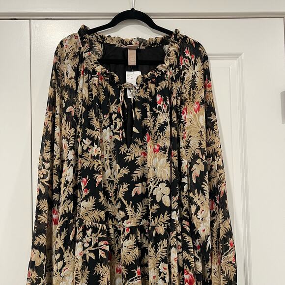 NWT H and‎ M Women's Plus Size Longsleeve Short Dress Brown Black Size 4XL - Picture 3 of 11